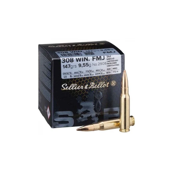 Sellier & Bellot FMJ .308 147gr